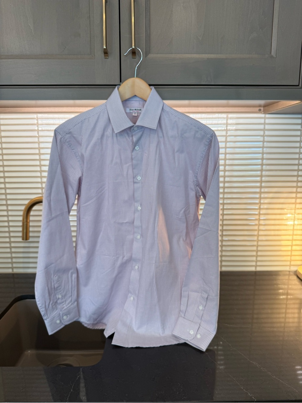 Isaac Mizrahi Boys Dress Shirt - Light Purple Micro-Check